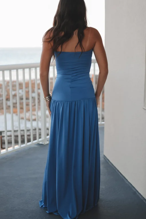 Forever Plus One Strapless Drop Waist Maxi Dress