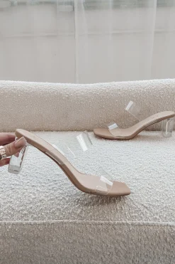 Goes With Everything Clear Strap Slip On Heels
