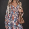 Going Back For More Floral Lined Long Sleeve Dress