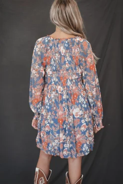 Going Back For More Floral Lined Long Sleeve Dress
