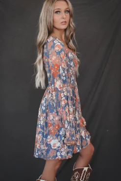 Going Back For More Floral Lined Long Sleeve Dress