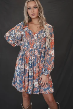 Going Back For More Floral Lined Long Sleeve Dress