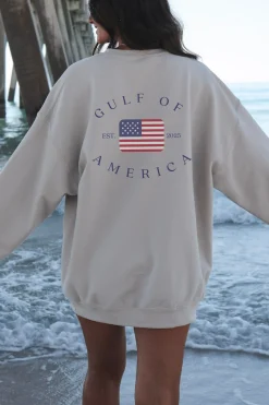 Gulf Of America Beach Sand Unisex Graphic Pullover Sweatshirt