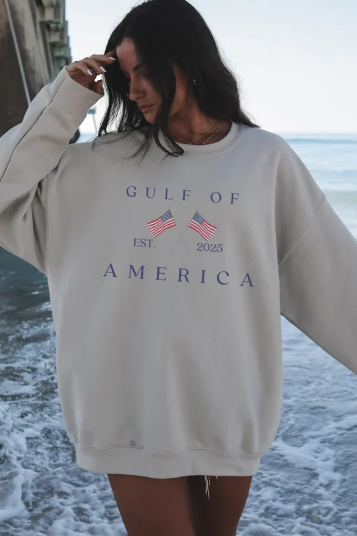 Gulf Of America Beach Unisex Graphic Pullover Sweatshirt