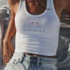 Gulf Of America White Cropped Fit Tank Top Shirt