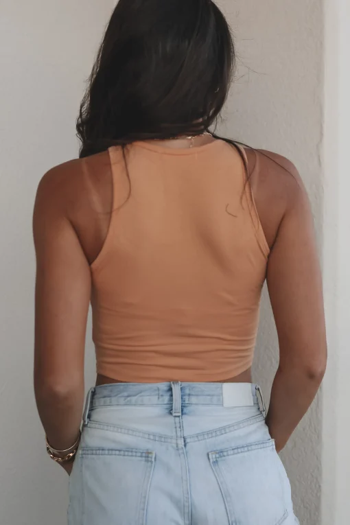 Howdy High Neck Western Graphic Cropped Fitted Tank