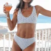 In My Polka Dots High Waist Lined White And Black Bikini