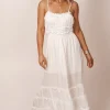 Just A Little Crush Satin Ivory Maxi Dress