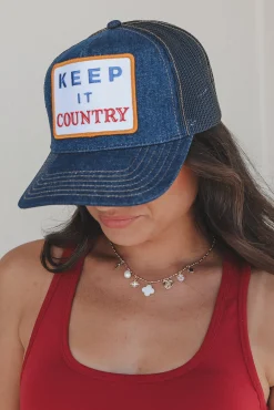 Keep It Country Denim Patch Trucker Hat