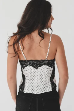 Lace With A Side Of Flirt Polka Dot Cami Top