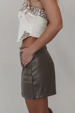 Lead Me To Your Closet Faux Leather Mini Skort