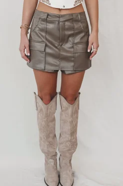 Lead Me To Your Closet Faux Leather Mini Skort