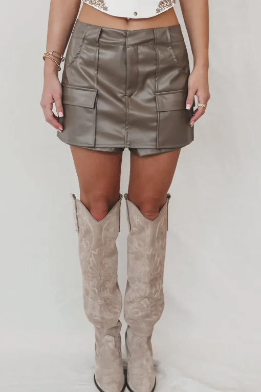Lead Me To Your Closet Faux Leather Mini Skort