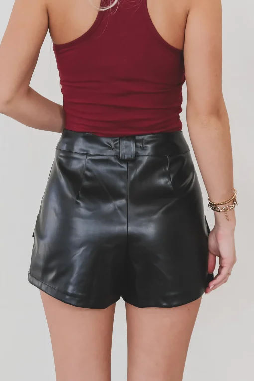 Lead Me To Your Closet Faux Leather Mini Skort