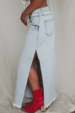 Long Hot Stunner Denim Maxi
