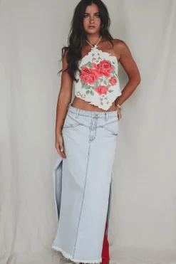 Long Hot Stunner Denim Maxi
