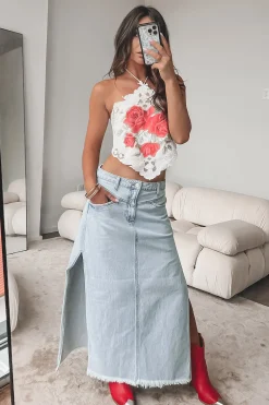 Long Hot Stunner Denim Maxi
