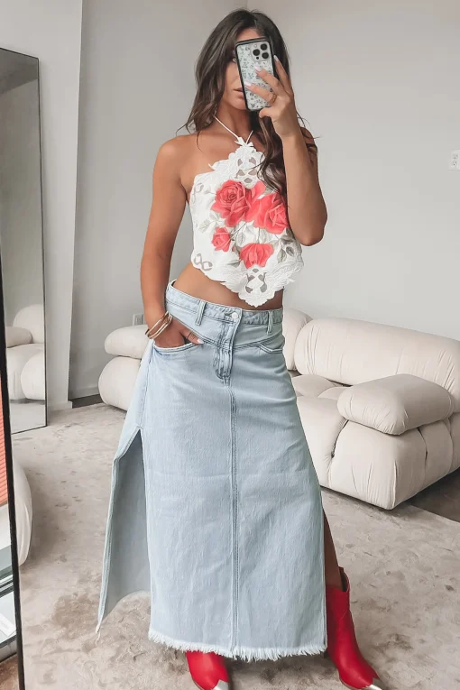 Long Hot Stunner Denim Maxi