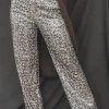 Lots Of Attention Leopard Sequin Flare Pants