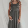 Luxe Comfort Olive Midi Dress