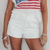 Made It Out Of The Group Chat White Faux Leather Shorts