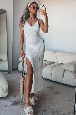 Make Time For Vacay White Maxi Cover Up Dress