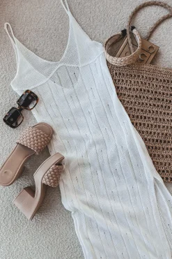 Make Time For Vacay White Maxi Cover Up Dress