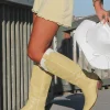 MARFA The Carrie Light Yellow Star Western Cowgirl Boots