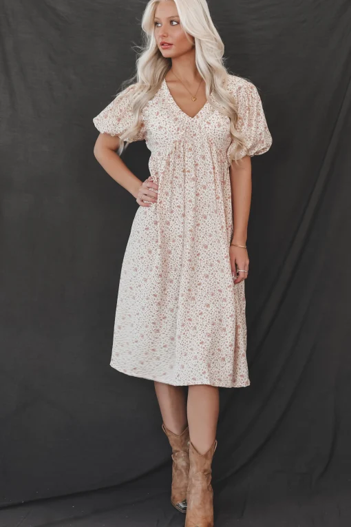 May I Have This Dance Rose Floral Midi Dress