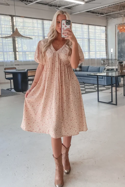 May I Have This Dance Rose Floral Midi Dress