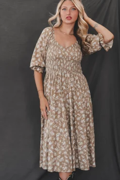Meant To Be Mustard Floral Dress