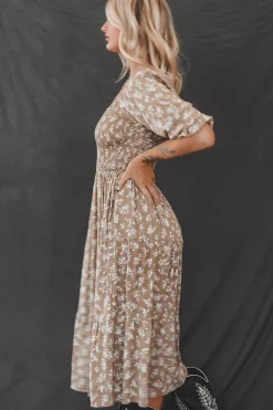 Meant To Be Mustard Floral Dress
