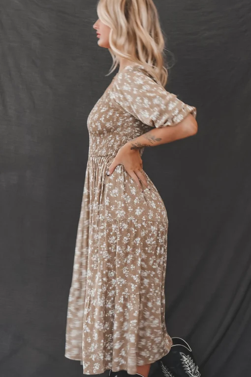 Meant To Be Mustard Floral Dress