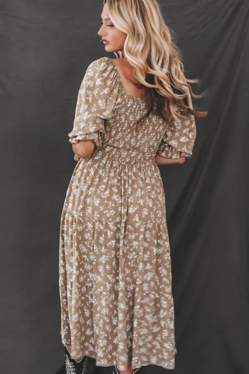 Meant To Be Mustard Floral Dress