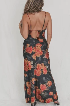 Midnight Hour Floral Black Maxi Dress