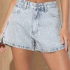 My Denim Sparkles Rhinestone Washed Denim Shorts