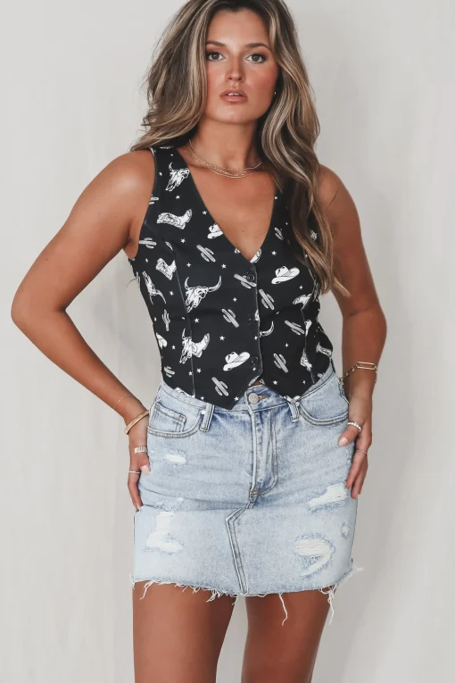 My Fashion Taste Is Western Print Vest