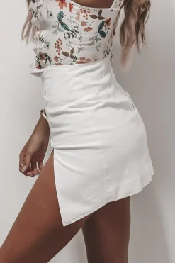 My Skirt Slays White High Slit Mini Skirt