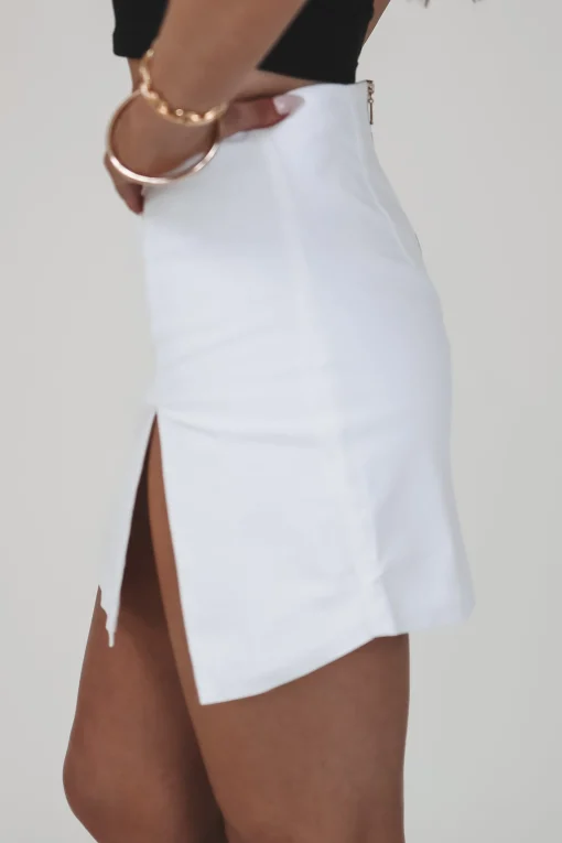 My Skirt Slays White High Slit Mini Skirt