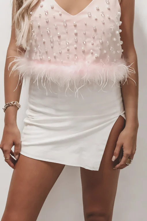 My Skirt Slays White High Slit Mini Skirt