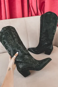 My Super Sparkly Black Western Boots