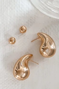 No Crying In Jewlry 18K Gold Dipped Tear Drop Earrings