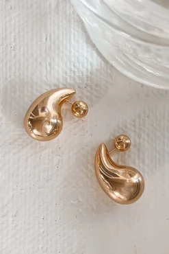 No Crying In Jewlry 18K Gold Dipped Tear Drop Earrings