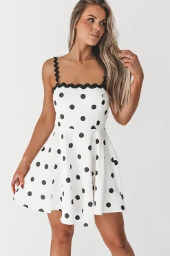 Nobody Pinch Me Black And White Polka Dot Dress