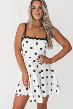 Nobody Pinch Me Black And White Polka Dot Dress