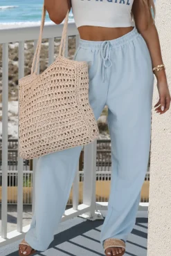 Ocean Eyes Baby Blue Loose Fit Pants