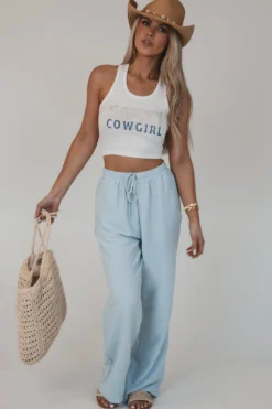 Ocean Eyes Baby Blue Loose Fit Pants