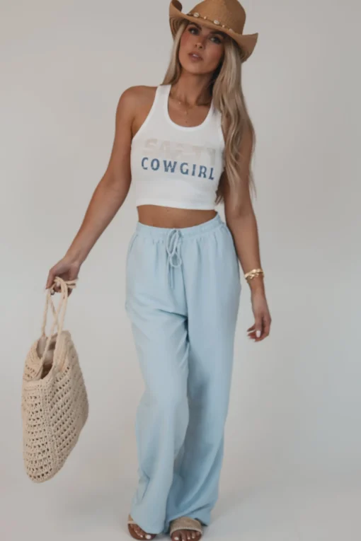 Ocean Eyes Baby Blue Loose Fit Pants