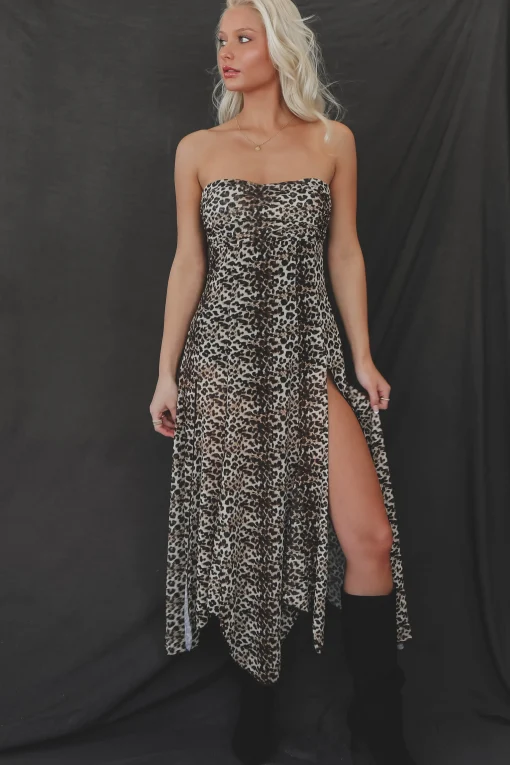 Oh Go Bestie Leopard Mesh Maxi