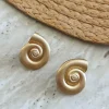 Playing Mermaids Gold Sea Shell Earrings